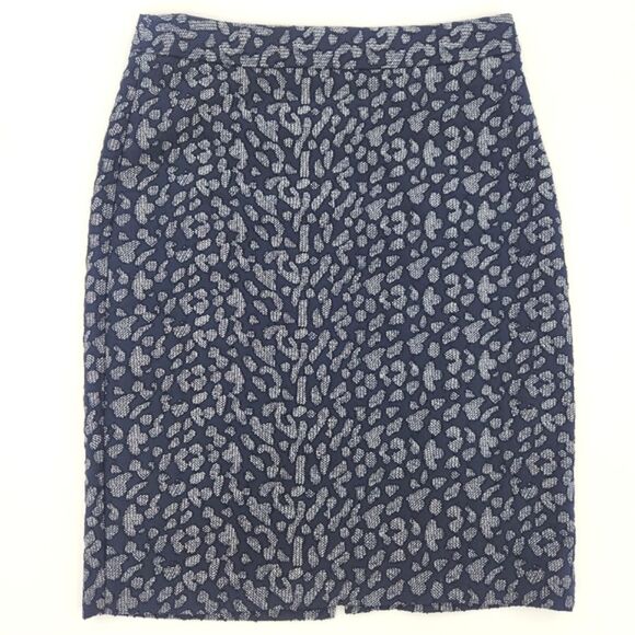 Banana Republic Jacquard Pencil Skirt Womens Size 4 Leopard Animal Print Work - Picture 1 of 9